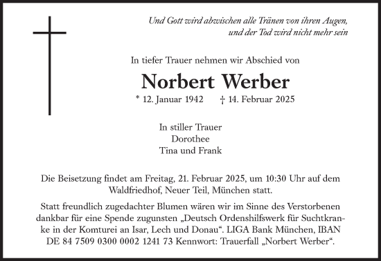 Traueranzeige von Norbert Werber von Süddeutsche Zeitung