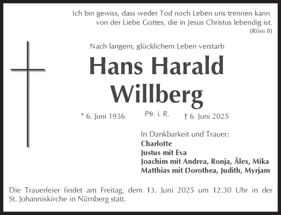 Traueranzeige von Hans Harald Willberg von Süddeutsche Zeitung