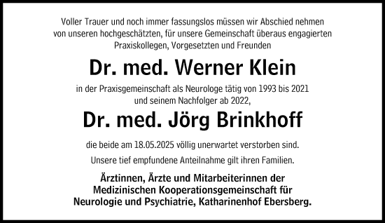 Traueranzeige von Werner Klein von Süddeutsche Zeitung