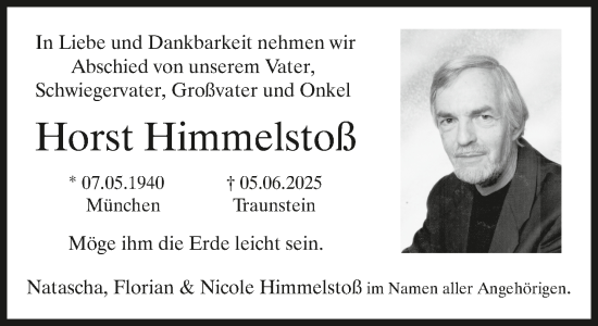 Traueranzeige von Horst Himmelstoß von Süddeutsche Zeitung