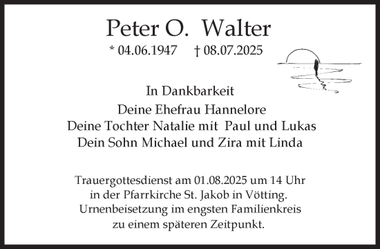Traueranzeige von Peter Walter von Süddeutsche Zeitung
