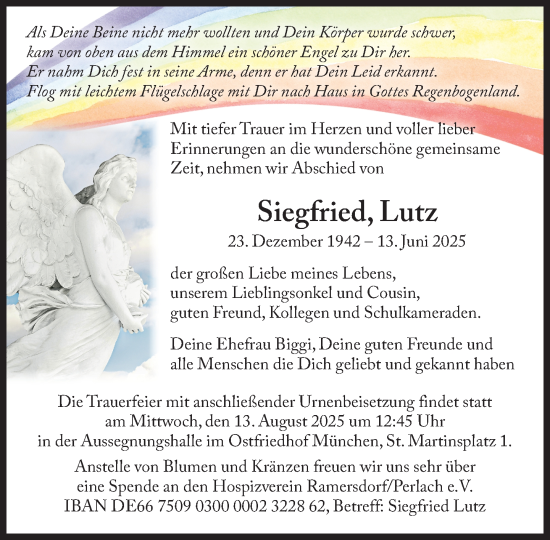 Traueranzeige von Siegfried Walter Lutz von Süddeutsche Zeitung