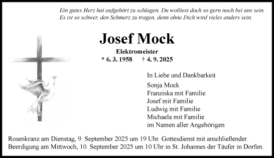 Traueranzeige von Josef Mock von Süddeutsche Zeitung