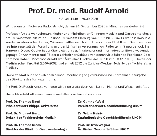 Traueranzeige von Rudolf Arnold von Süddeutsche Zeitung