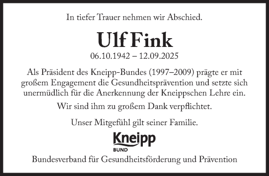Traueranzeige von Ulf Fink von Süddeutsche Zeitung