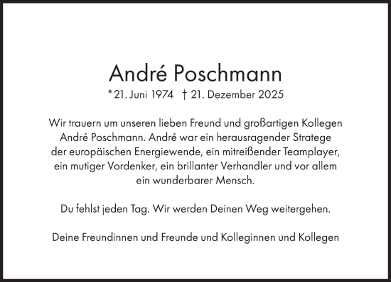 Traueranzeige von André Poschmann von Süddeutsche Zeitung