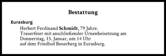 Traueranzeige von Bestattungen vom 15.01.2026 von Süddeutsche Zeitung