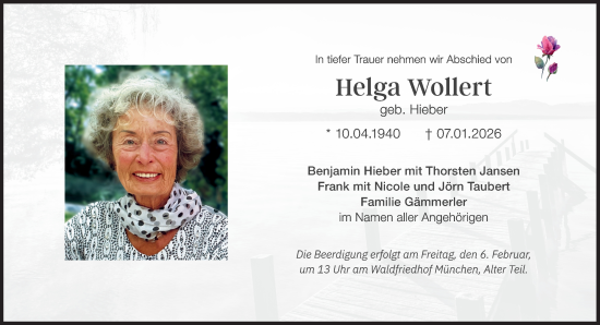 Traueranzeige von Helga Wollert von Süddeutsche Zeitung