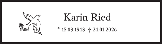 Traueranzeige von Karin Ried von Süddeutsche Zeitung