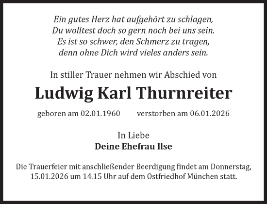 Traueranzeige von Ludwig Karl Thurnreiter von Süddeutsche Zeitung