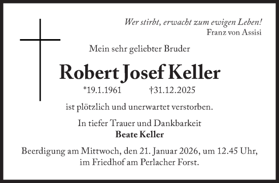 Traueranzeige von Robert Josef Keller von Süddeutsche Zeitung