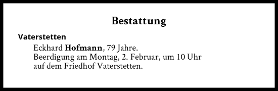 Traueranzeige von Bestattungen vom 02.02.2026 von Süddeutsche Zeitung