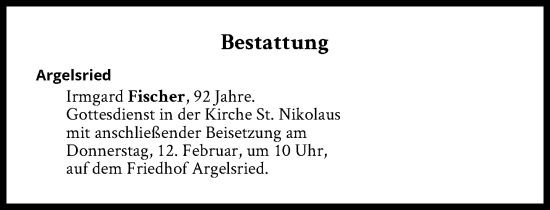 Traueranzeige von Bestattungen vom 12.02.2026 von Süddeutsche Zeitung